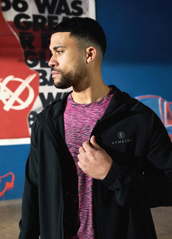 Gym King Seamless Space Dye Tee Black/Pink