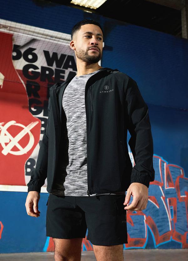 Gym King Seamless Space Dye Tee Light Grey/Black