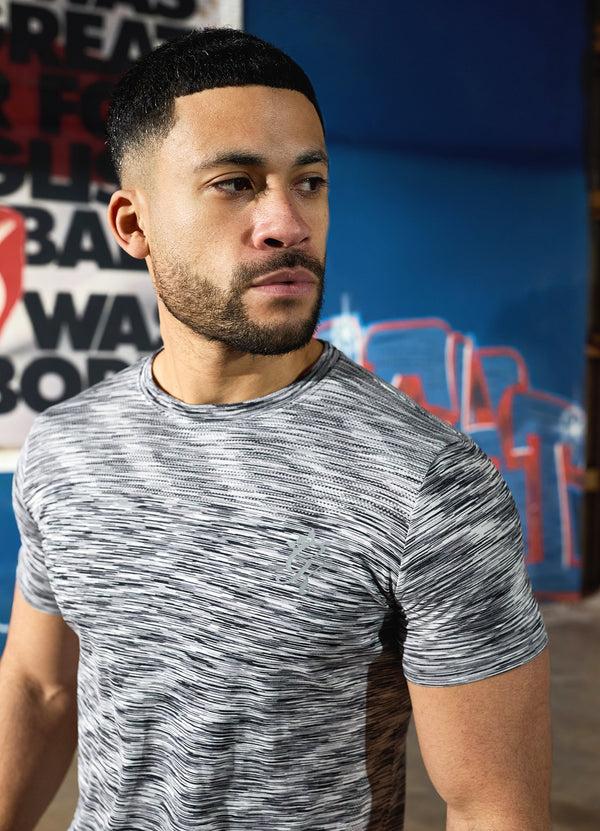 gym king Seamless Space Dye Tee Light Grey/Black