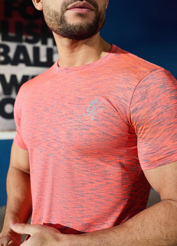 Gym King Seamless Space Dye Tee Urban Grey/Coral