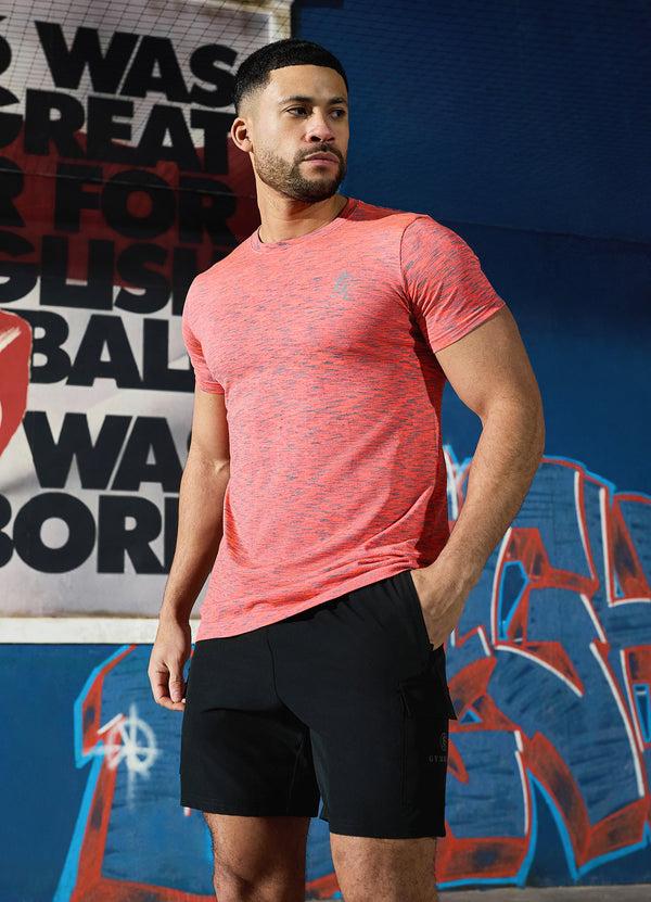 gym king Seamless Space Dye Tee Urban Grey/Coral