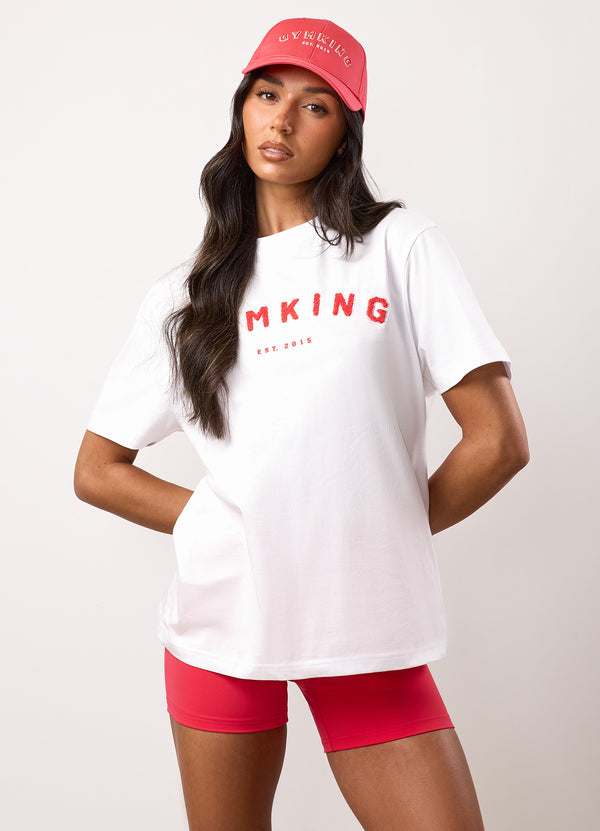 Gym King Shadow Boyfriend Tee White/Watermelon