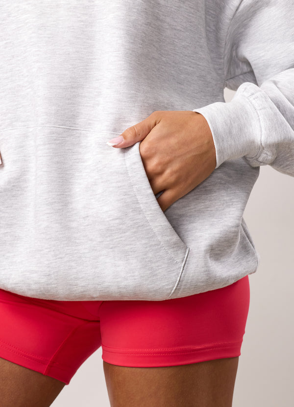 Gym King Shadow Oversized Hood Snow Marl