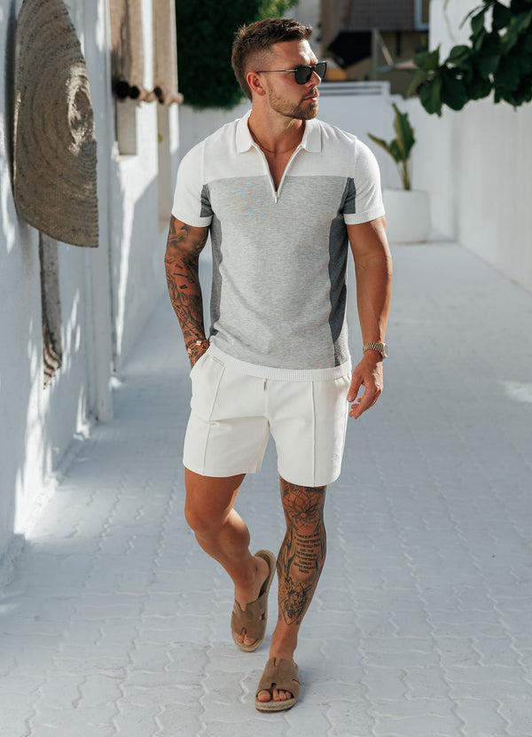 Gym King Signature Colour Block Polo Grey