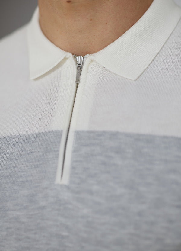 Gym King Signature Colour Block Polo Grey