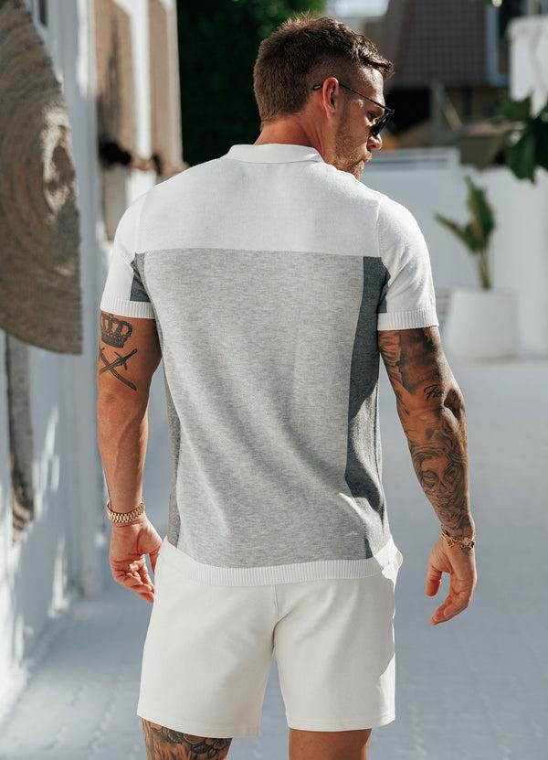 gym king Signature Colour Block Polo Grey