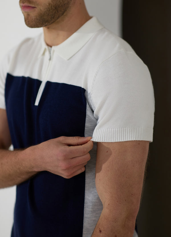 Gym King Signature Colour Block Polo Navy
