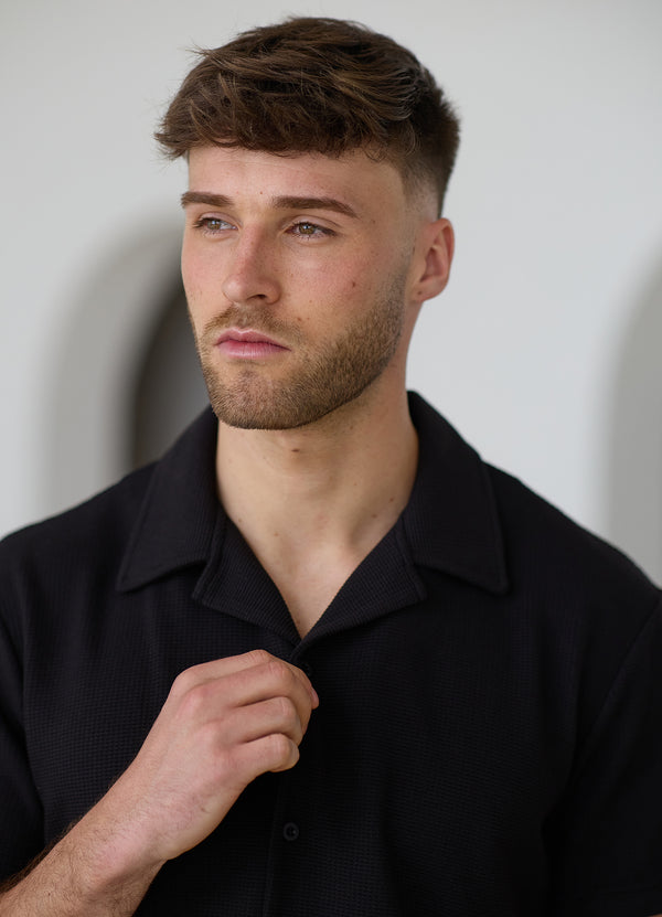 Gym King Signature Waffle Shirt Black