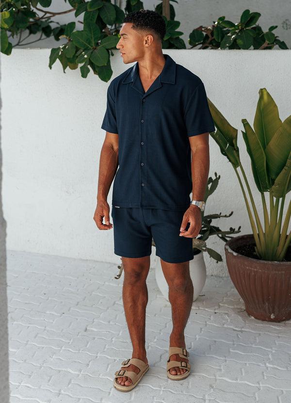 Gym King Signature Waffle Shirt Navy