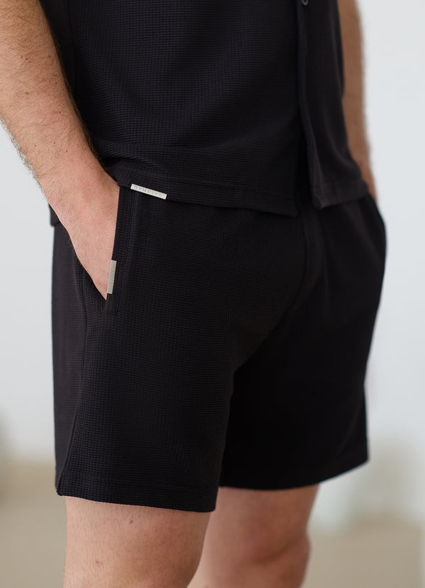 Gym King Signature Waffle Short Black
