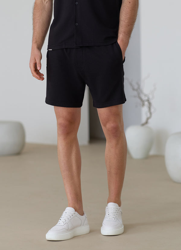 Gym King Signature Waffle Short Black
