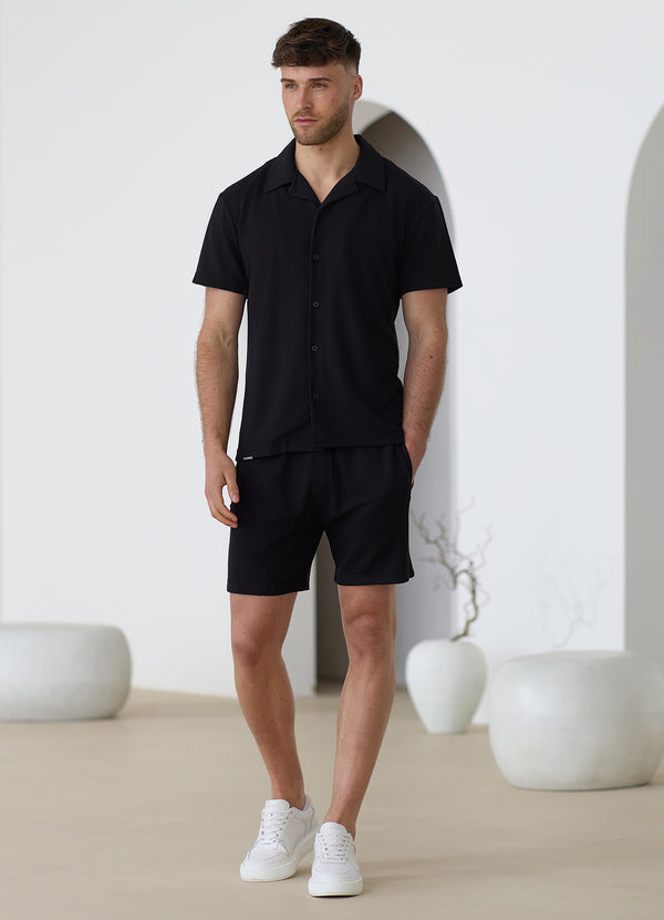 Gym King Signature Waffle Short Black