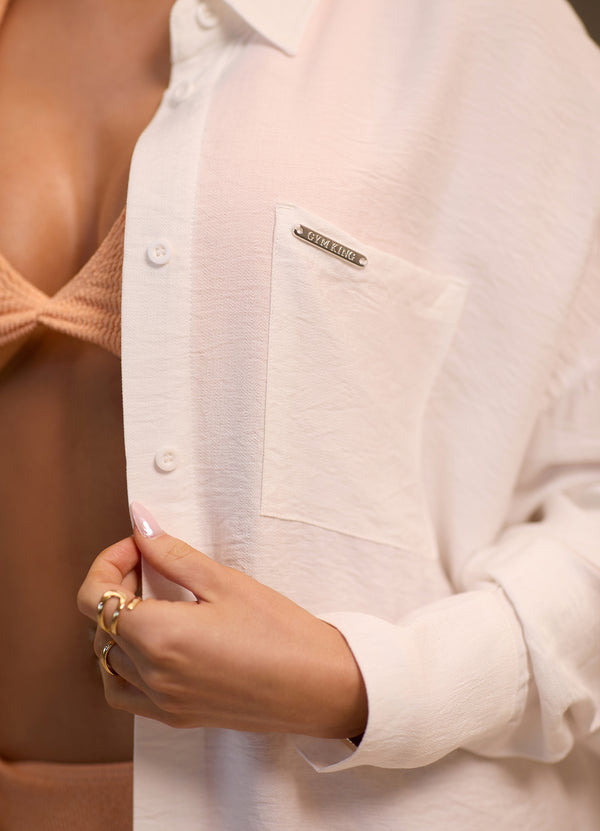 Gym King Signature Woven Shirt White