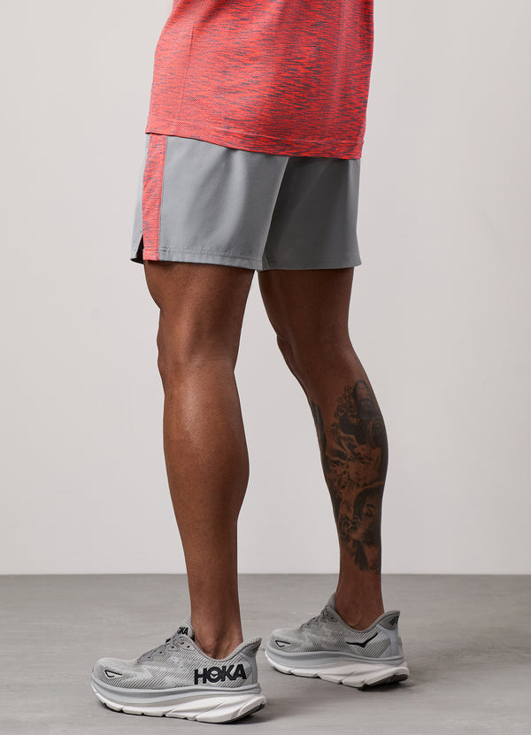 Gym King Space Dye Panel 6" Short Urban Grey/Coral