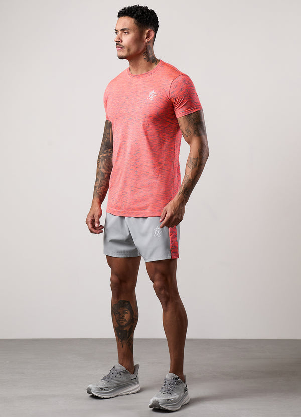 Gym King Space Dye Panel 6" Short Urban Grey/Coral