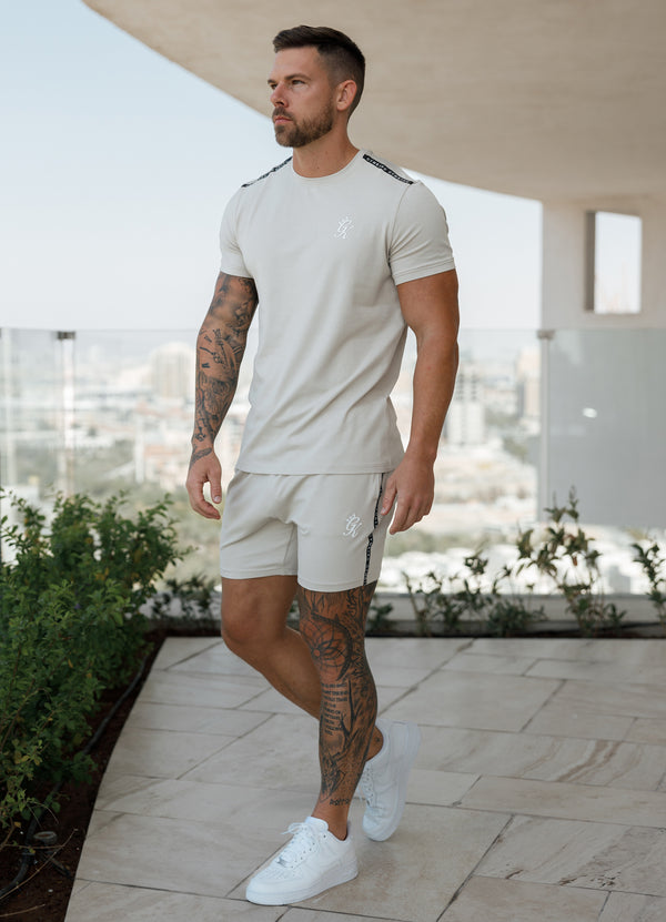 gym king Taped Jersey Short Light Stone