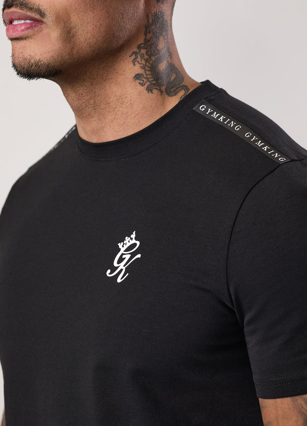 Gym King Taped Jersey Tee Black