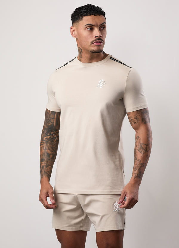 Gym King Taped Jersey Tee Light Stone