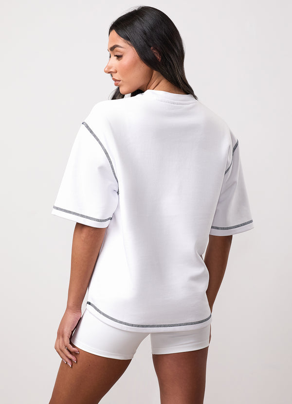 gym king Team GKW Rib Collar Tee White