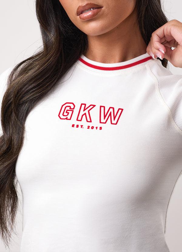 gym king Team GKW Tee With Rib Sleeves Cream