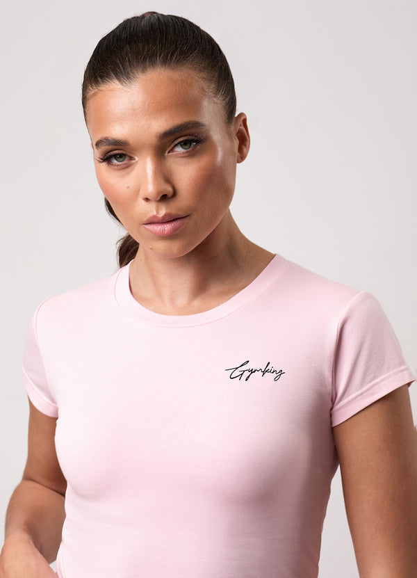 Gym King Washed Reset Crop Tee Pale Mauve