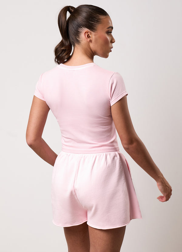 gym king Washed Reset Crop Tee Pale Mauve