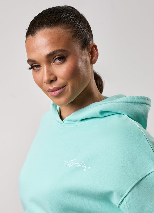 Gym King Washed Reset Oversized Hood Deep Aqua