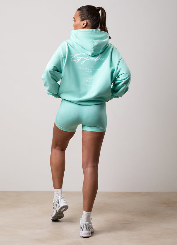 Gym King Washed Reset Oversized Hood Deep Aqua