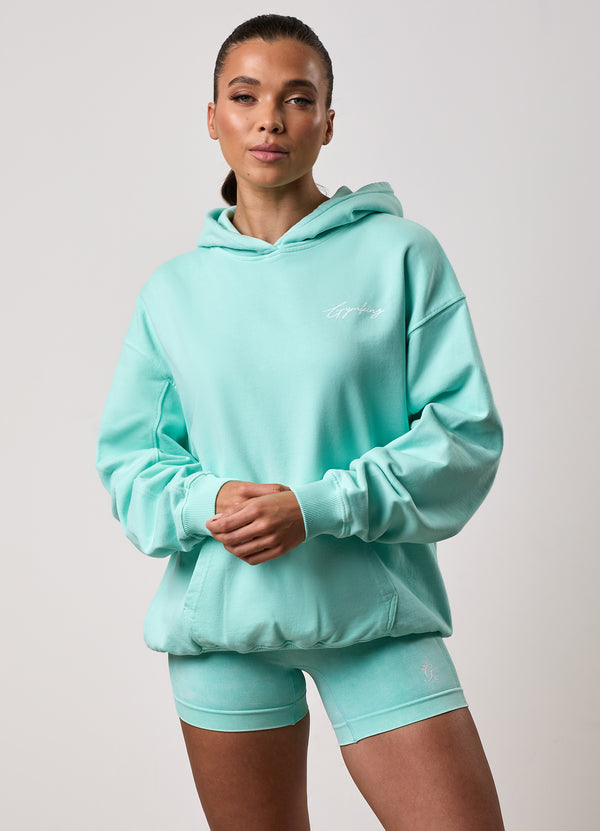gym king Washed Reset Oversized Hood Deep Aqua