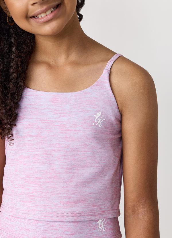 Gym King Kids 365 Long Line Tank Hydrangea Blue / Bubblegum Pink Grindle