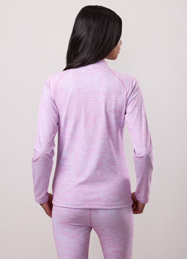 gym king Kids 365 Long Sleeve Full Zip Funnel Hydrangea Blue / Bubblegum Pink Grindle