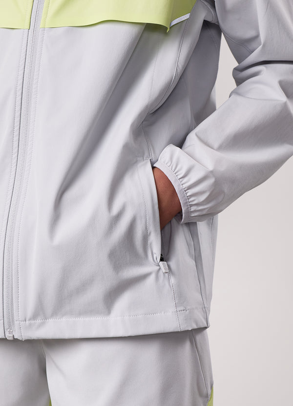 Gym King Kids Advance Tracksuit Top Light Grey/Limelight