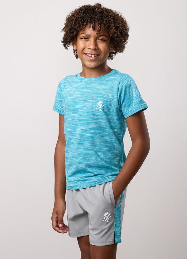 Gym King Kids Energy Space Dye Tee Ocean Blue Multi