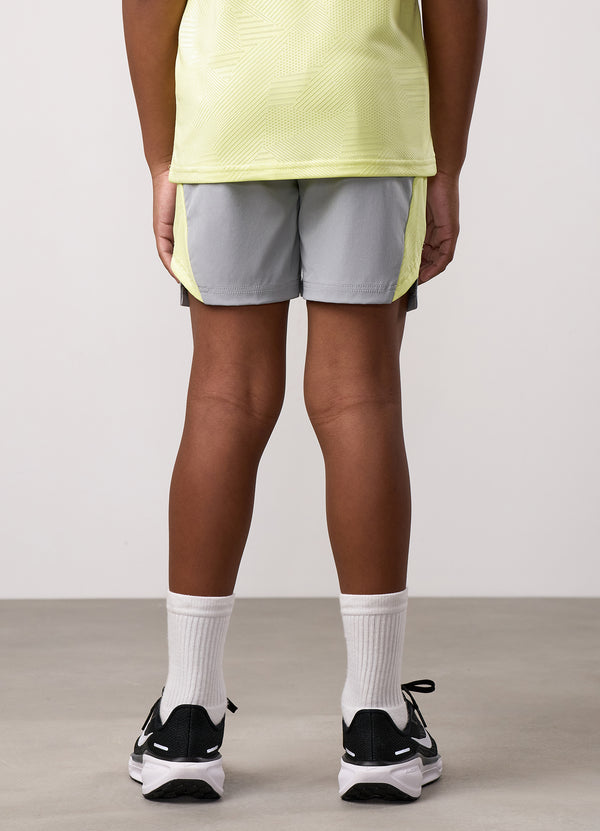 Gym King Kids Geometric Knit Short Urban Grey/Limelight
