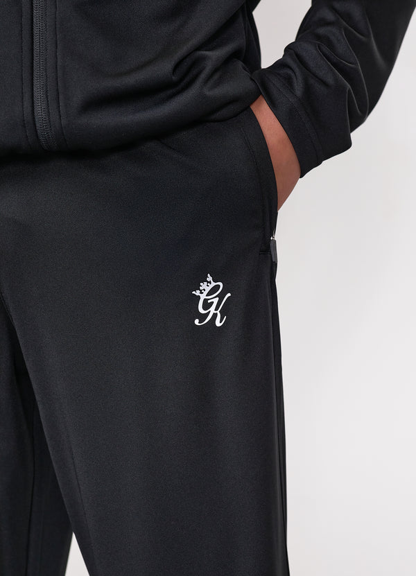 Gym King Kids Lightweight Poly Tracksuit Bottom Black
