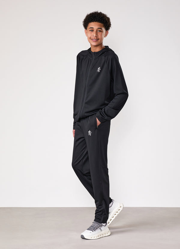 Gym King Kids Lightweight Poly Tracksuit Bottom Black