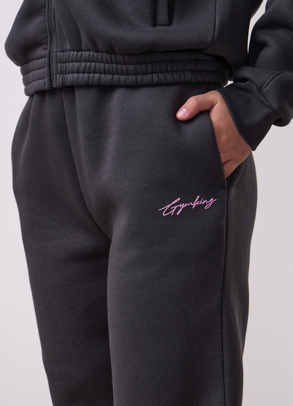 Gym King Kids Script Relaxed Fit Jogger Dark Pewter