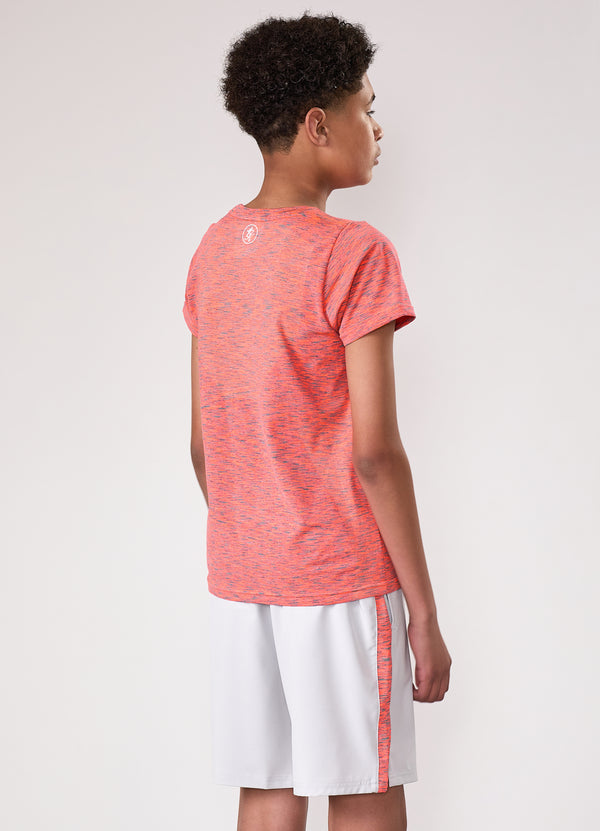 Gym King Kids Seamless Space Dye Tee Coral/Light Grey Grindle