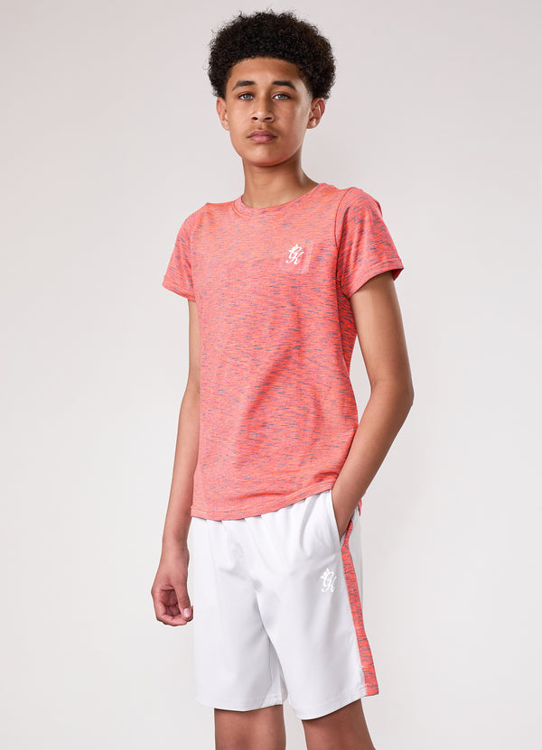 Gym King Kids Seamless Space Dye Tee Coral/Light Grey Grindle