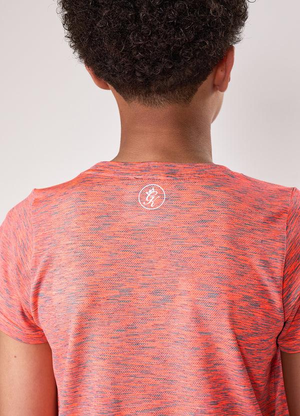 Gym King Kids Seamless Space Dye Tee Coral/Light Grey Grindle