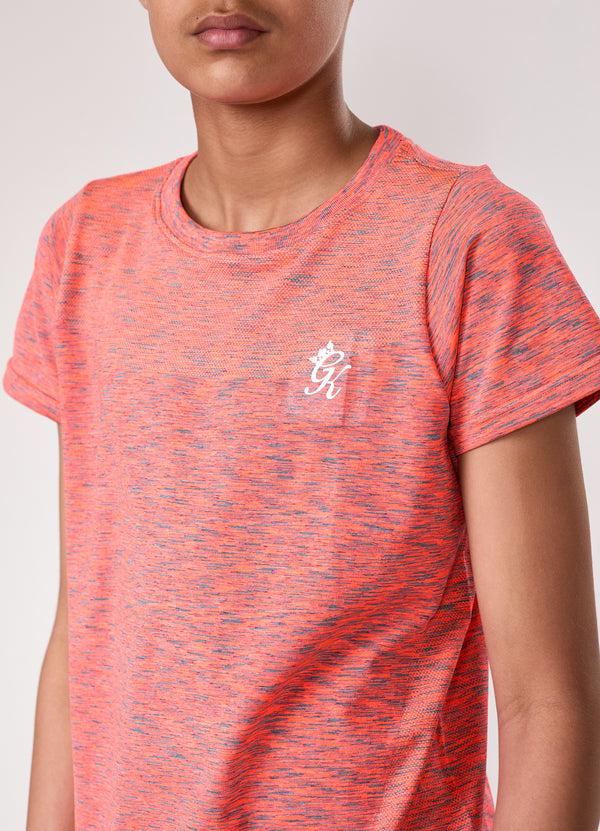 gym king Kids Seamless Space Dye Tee Coral/Light Grey Grindle