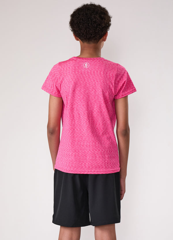 Gym King Kids Seamless Space Dye Tee Hot Pink Grindle