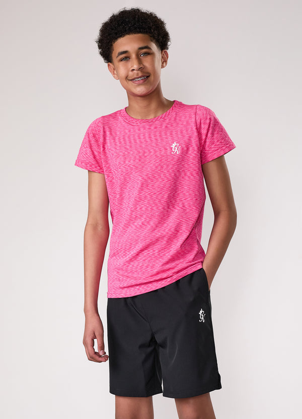 gym king Kids Seamless Space Dye Tee Hot Pink Grindle