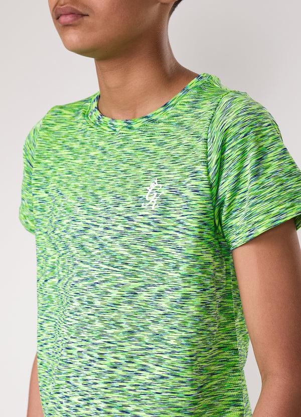 Gym King Kids Seamless Space Dye Tee Lime/Navy Grindle