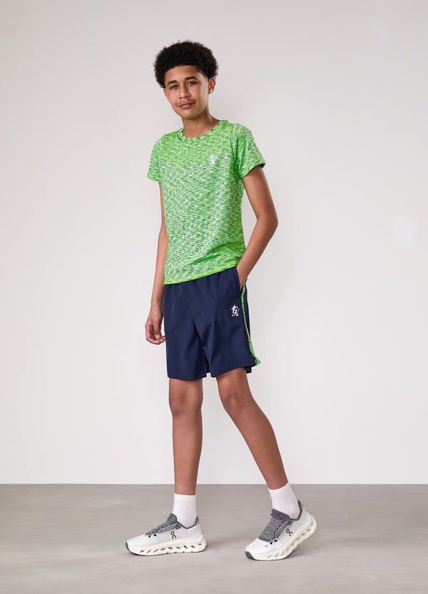 Gym King Kids Seamless Space Dye Tee Lime/Navy Grindle