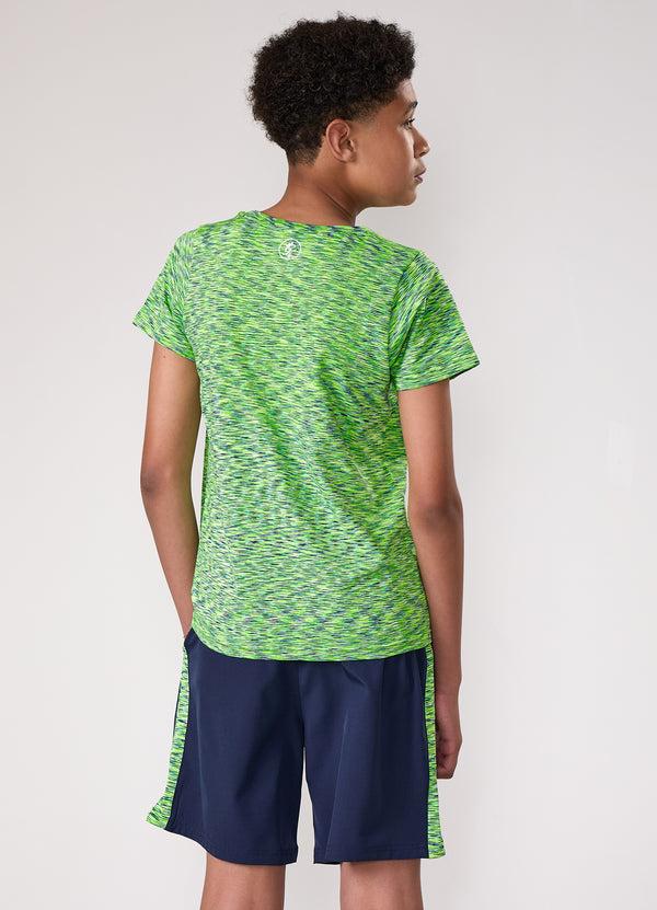gym king Kids Seamless Space Dye Tee Lime/Navy Grindle
