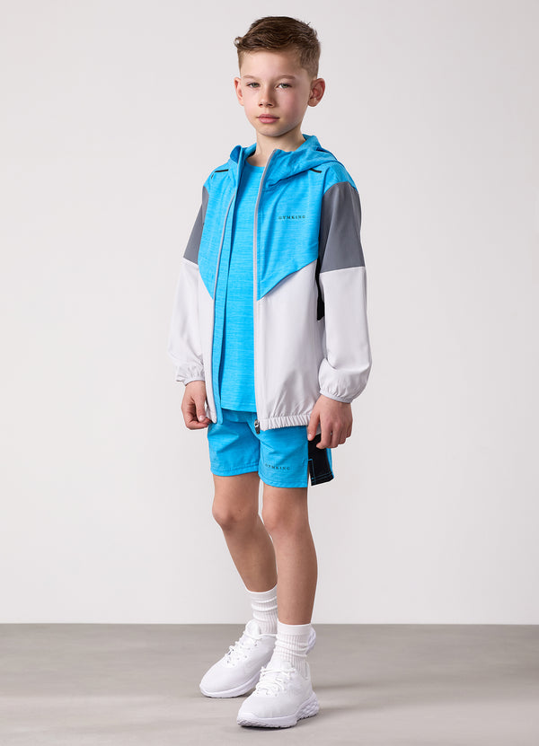 gym king Kids Vision Tracksuit Top Light Grey/Portofino Blue