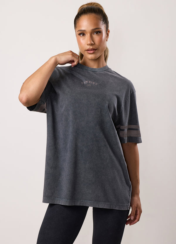 Gym King Limitless Jersey Boyfriend Tee Washed Black