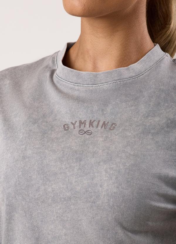 Gym King Limitless Jersey Boyfriend Tee Washed Light Grey
