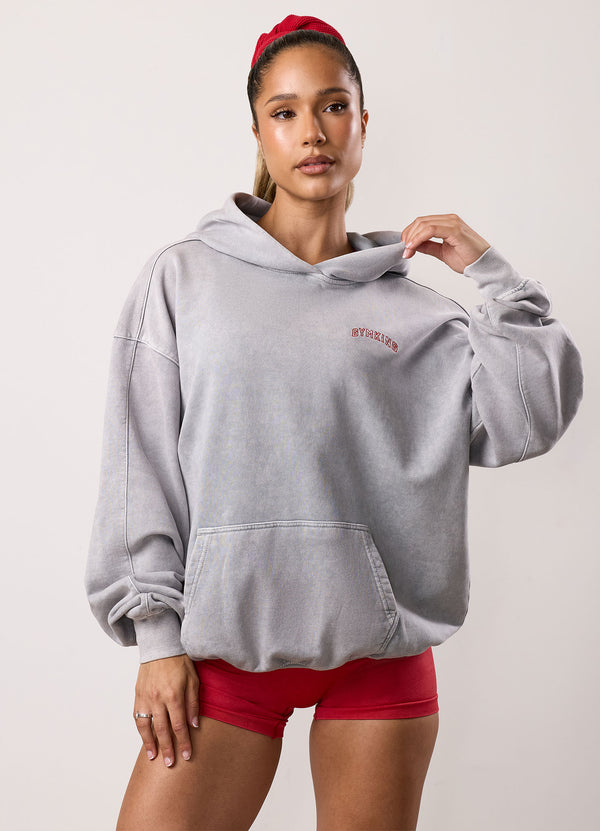 Gym King Limitless Oversized Hood Washed Light Grey